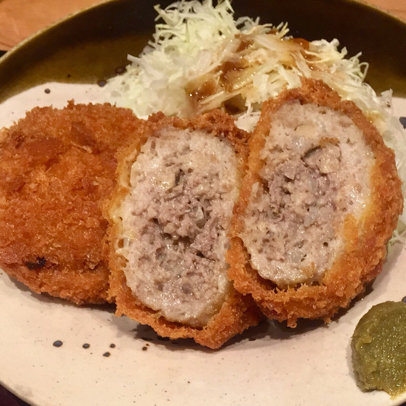 メンチカツ定食(博多もつ鍋やまや 京橋エドグラン店)