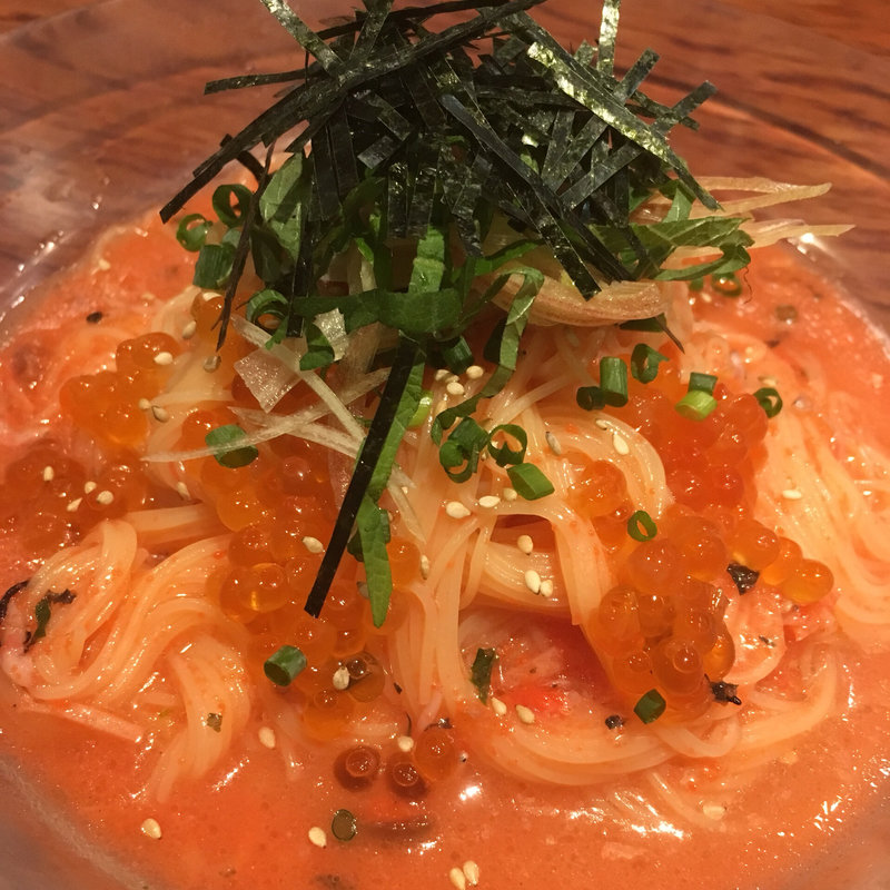 明太子といくらの冷製カッペリー二(マリスコス)