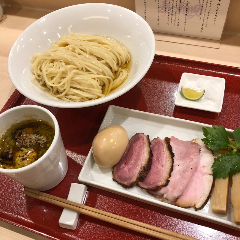 味玉鴨つけそば(麦と麺助 新梅田中津店)
