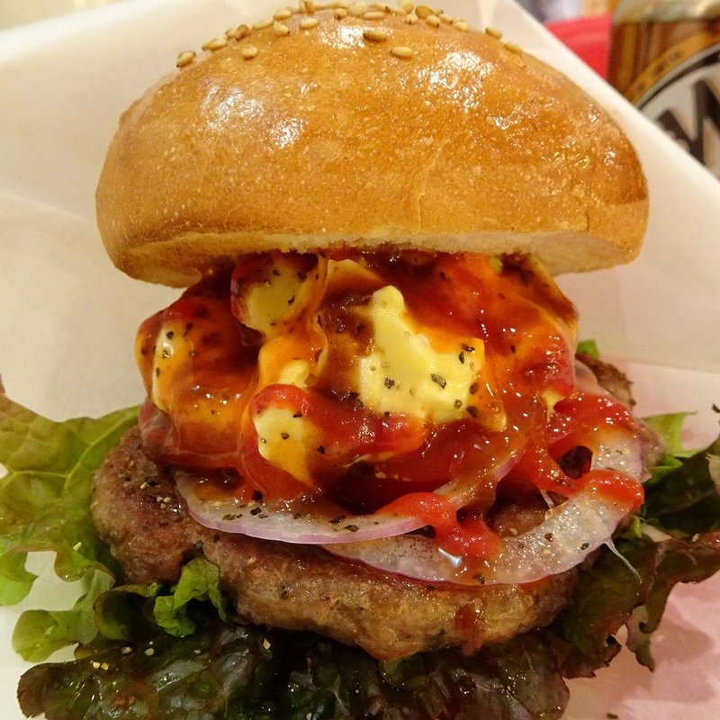 ハンバーガー＋クラッシュエッグ＋スイートチリ(13Diner)