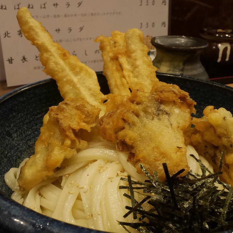 土ごぼうと舞茸天のぶっかけ(讃岐麺屋 あうん )