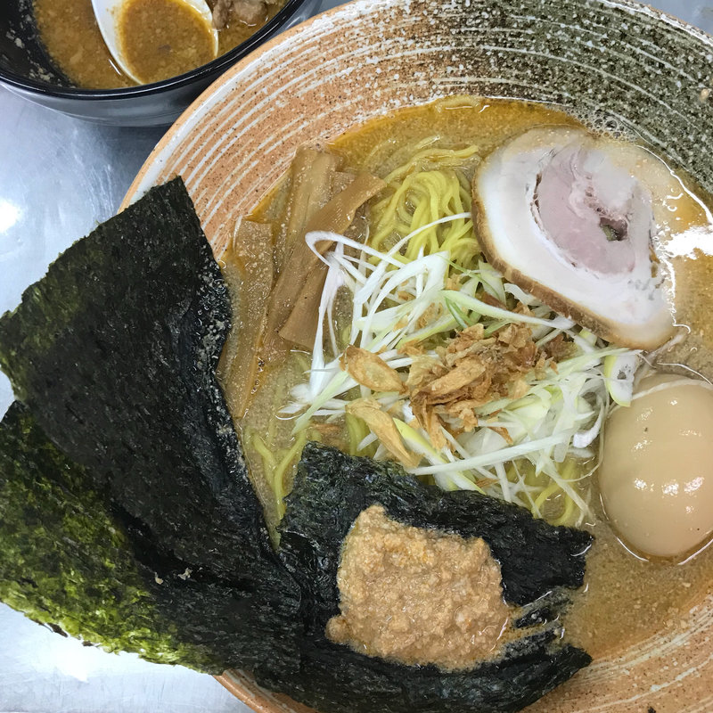 鮟肝 悪いつけそば+味玉(覆麺 智 （ふくめん とも【旧店名】覆麺）)