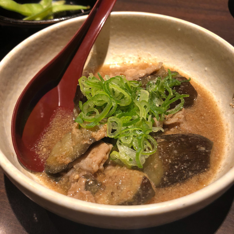 秋茄子と豚肉の胡麻煮(甘太郎 阪急梅田店 （あまたろう）)