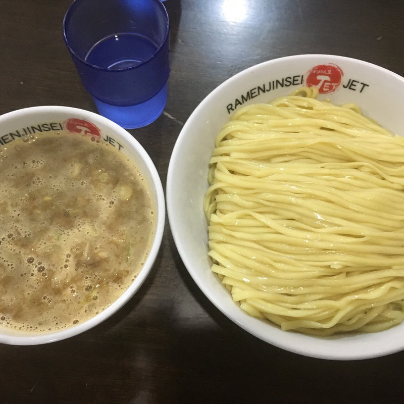 鶏煮込みつけ麺大盛り(ラーメン人生JET 600)