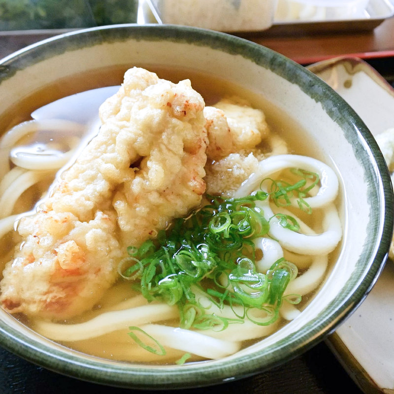 とり天うどん（かけ+とり天）(いなもく)