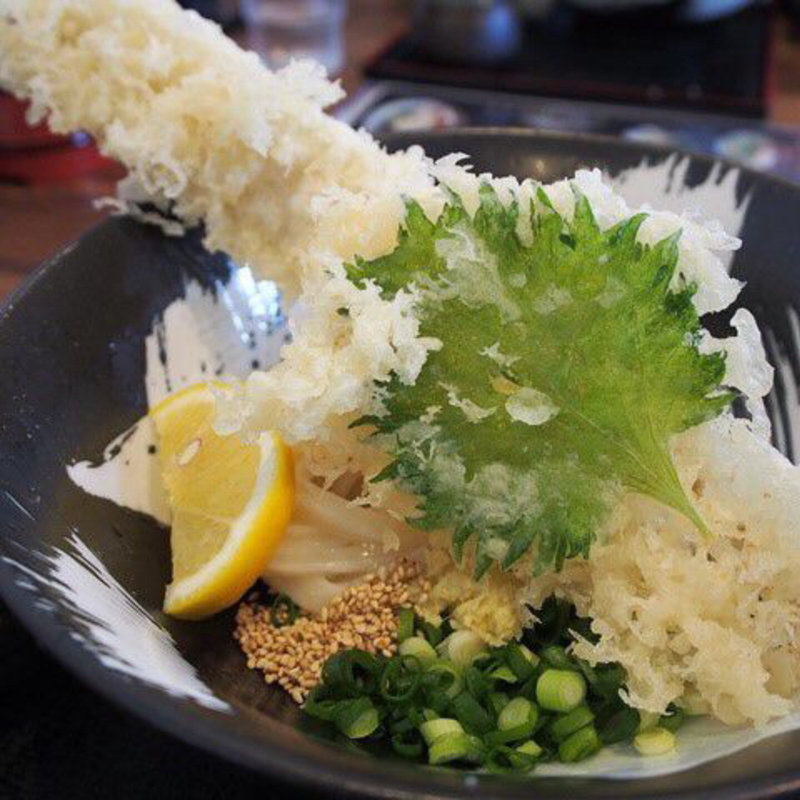 あなご一本揚げぶっかけ(本格手打ちうどん もり)
