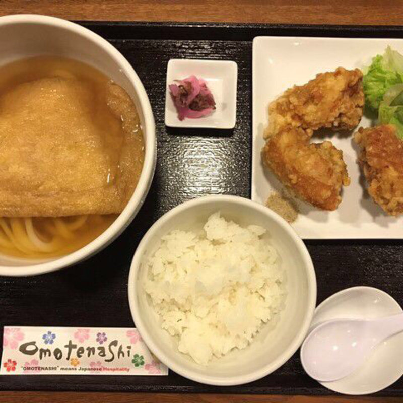 からあげセット+きつね大判(JUN大谷製麺処)