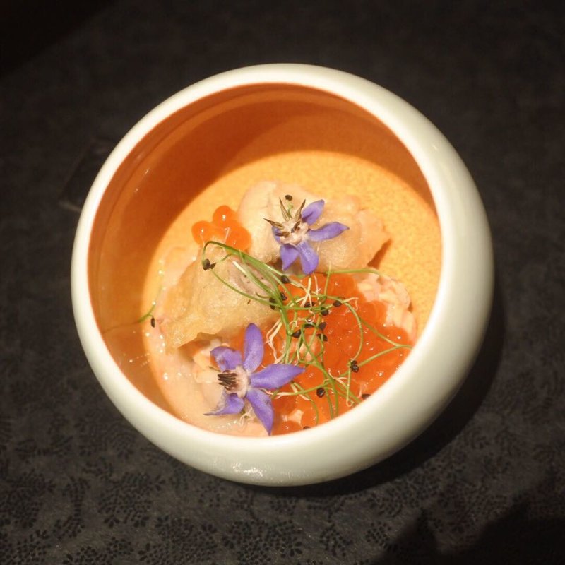 秋鮭のリゾット 白子のフリット イクラを添えて(祇園 呂色)