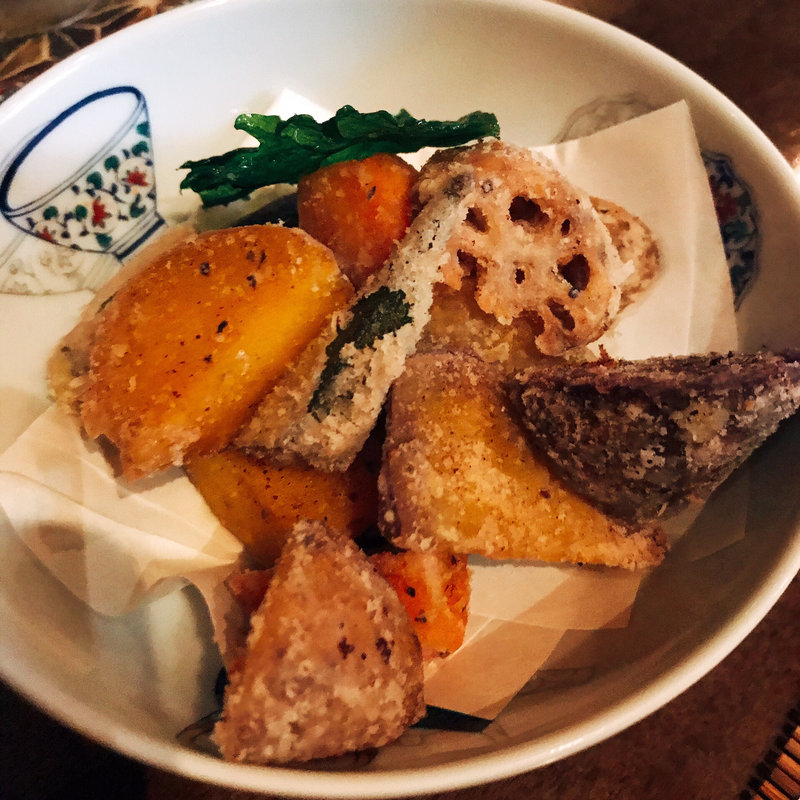 根菜ゴロゴロ竜田揚げ(ま・めぞん 学芸大学店)