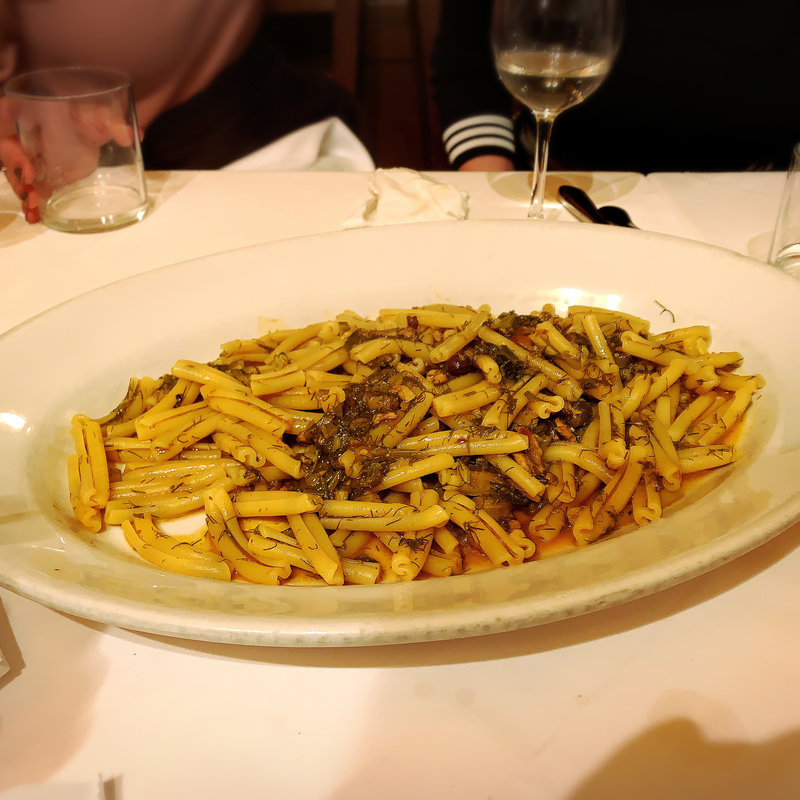 シチリア名物いわしとウイキョウのカサレッチェ(トラットリア シチリアーナ・ドンチッチョ)