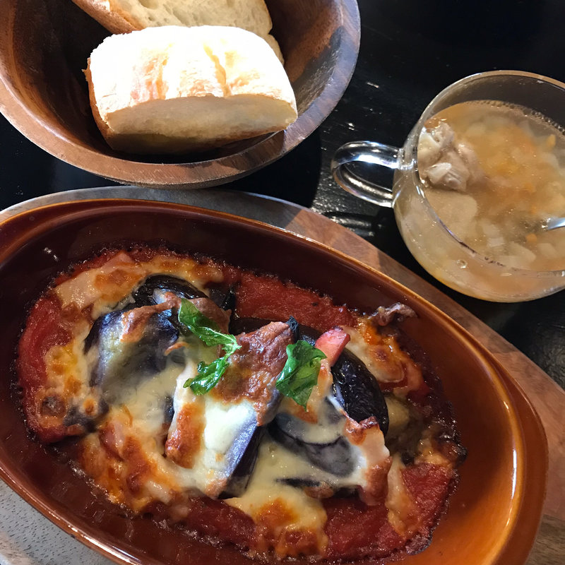 なすとベーコンのトマトソースグラタン(オーブンプラス)