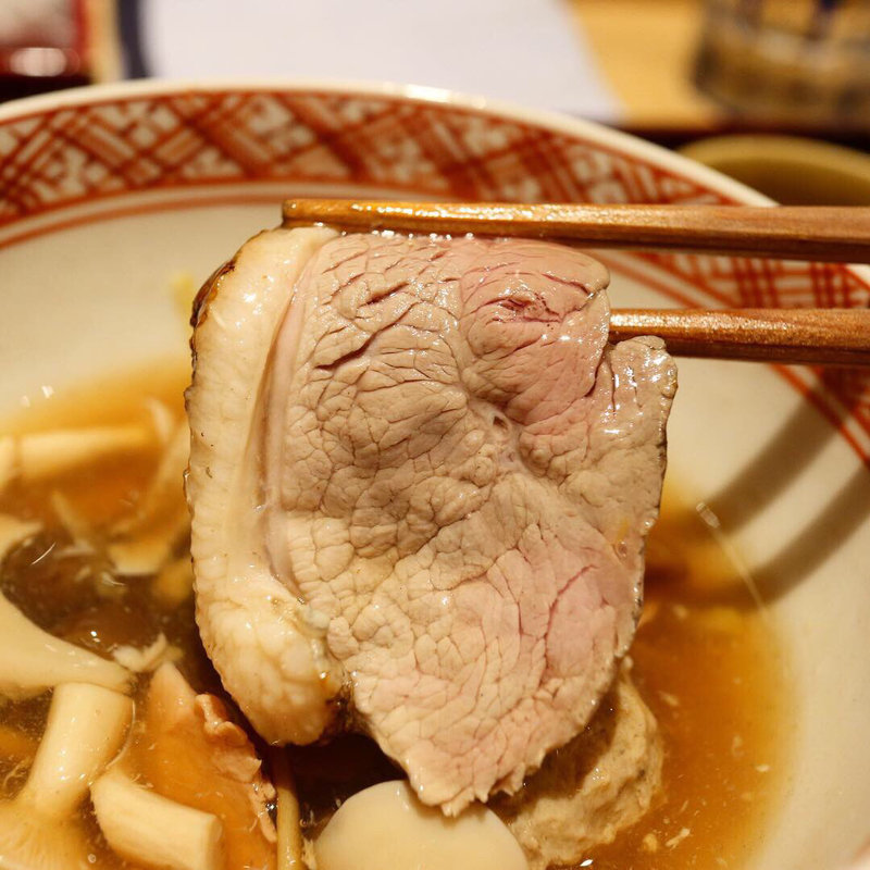 合鴨とキノコのお鍋(銀座 しのはら)