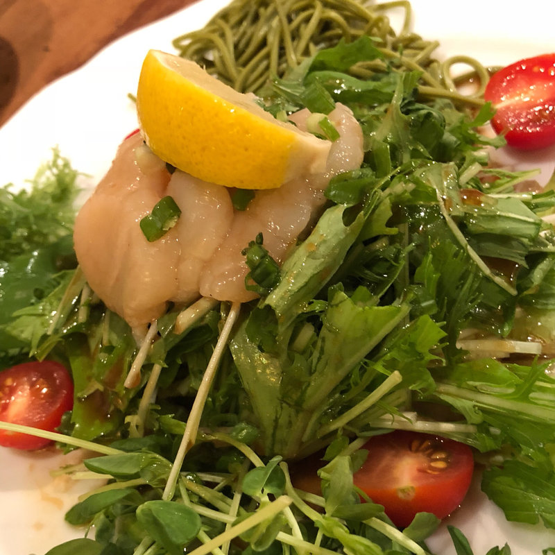 京水菜とホタテの和風サラダ(B&M 目黒店)