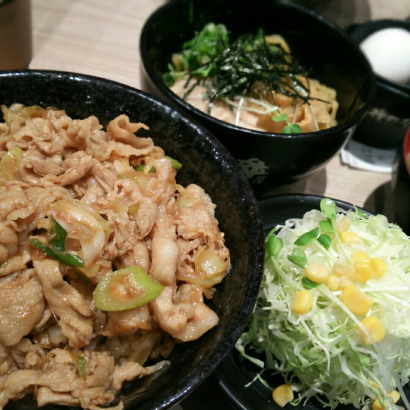 油そばセット(伝説のすた丼屋 札幌駅前店)