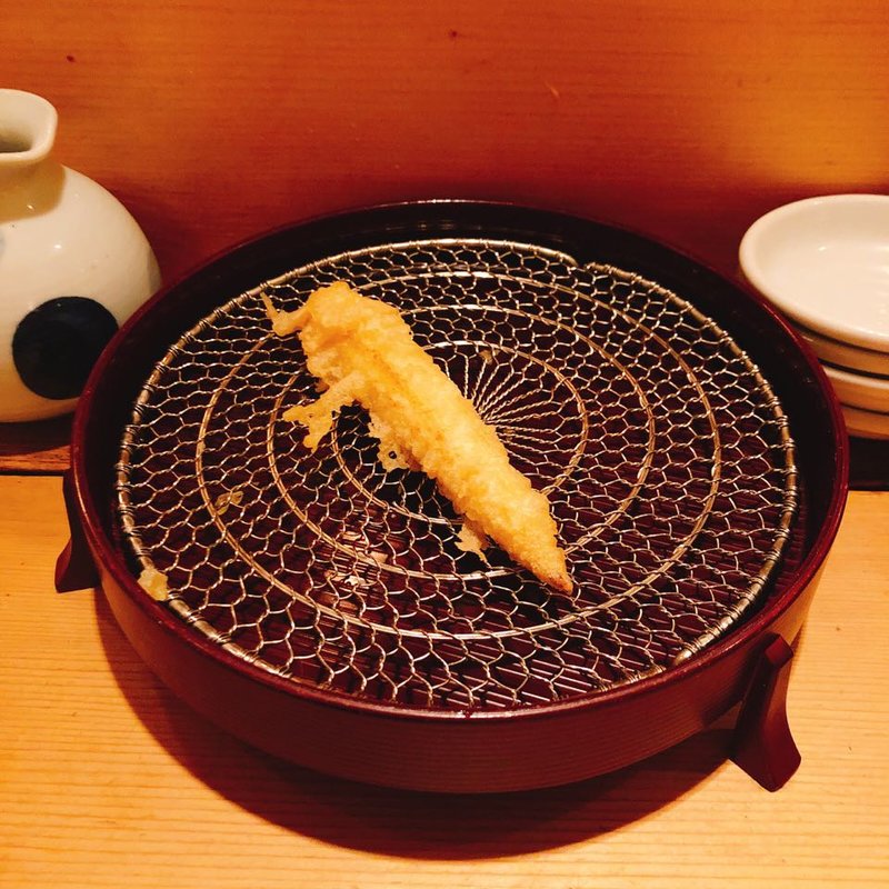 ヤングコーンの天ぷら(百舌亭)