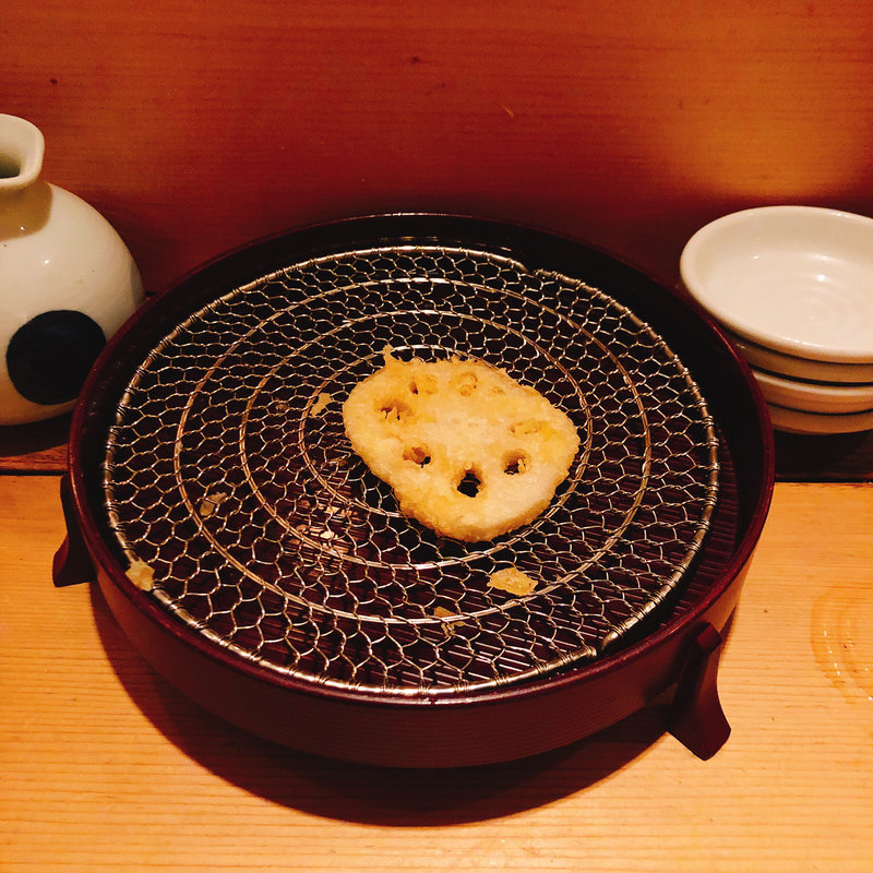 蓮根の天ぷら(百舌亭)