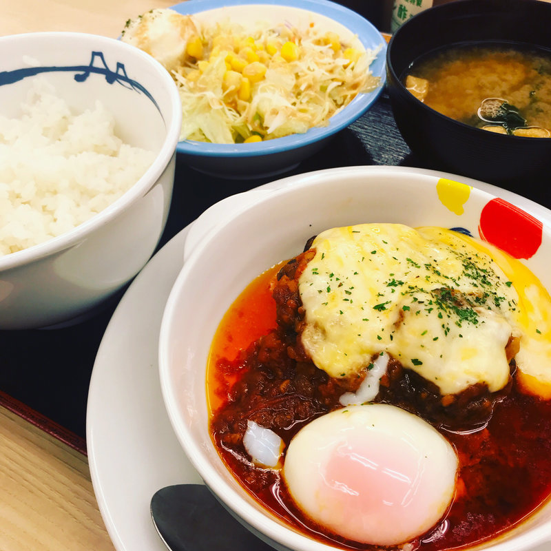 チーズうまトマハンバーグ定食(松屋 綾瀬店 )