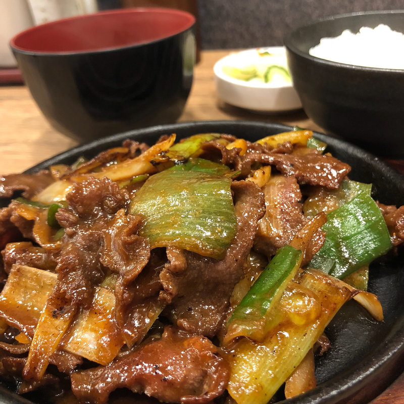 牛たん葱の味噌だれ炒め定食(炙り牛たん 万 イオンモールりんくう泉南店)