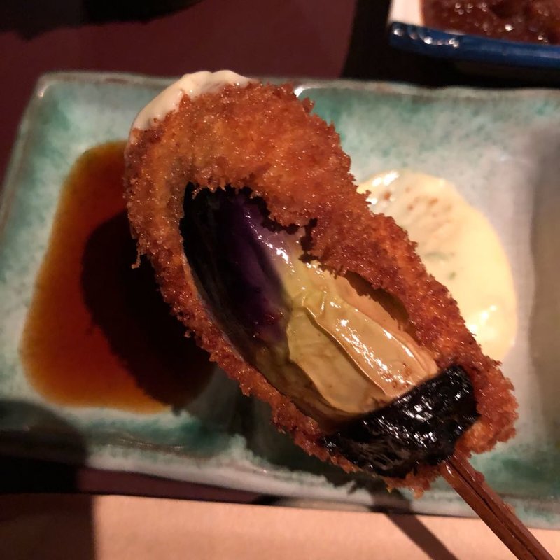 小茄子と甘鯛のすり身（串揚げ）(串揚げ ふくみみ)