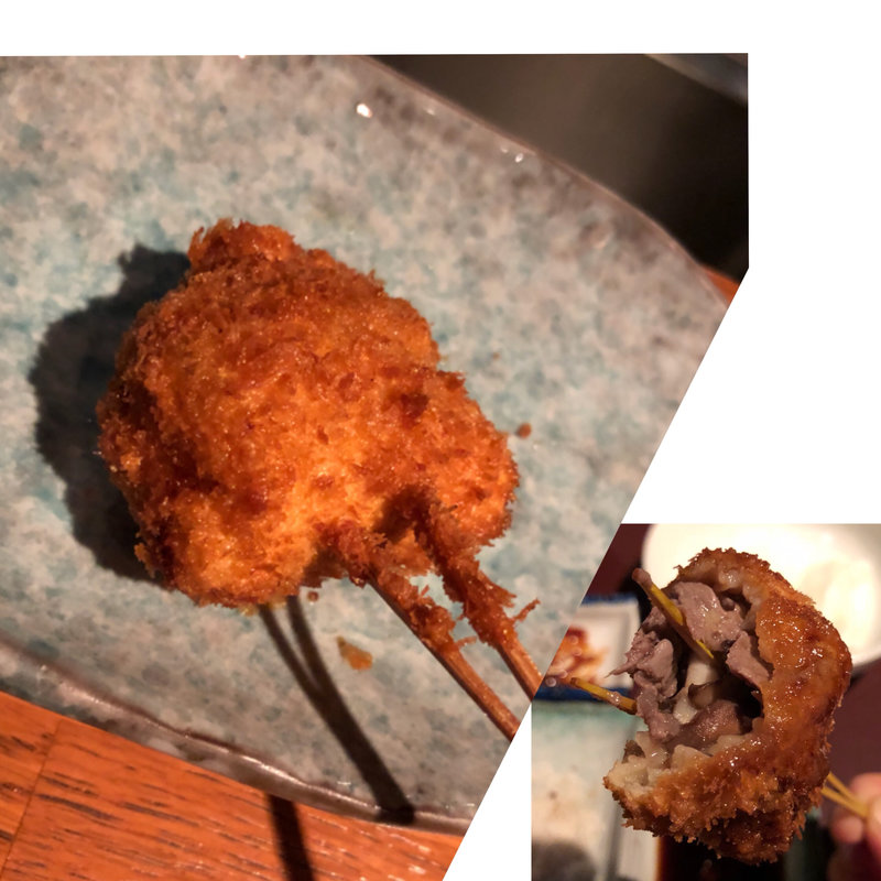 舞茸とバターの牛肉巻（串揚げ）(串揚げ ふくみみ)