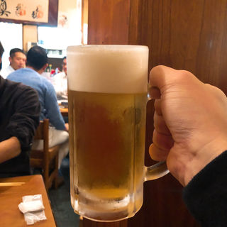 生ビール 中ジョッキ(食事処 酒肴 水口)