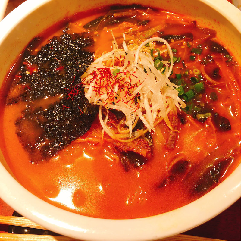 翔山亭 温麺 ≪赤≫ 160g(翔山亭神楽坂本館 （ショウザンテイ）)