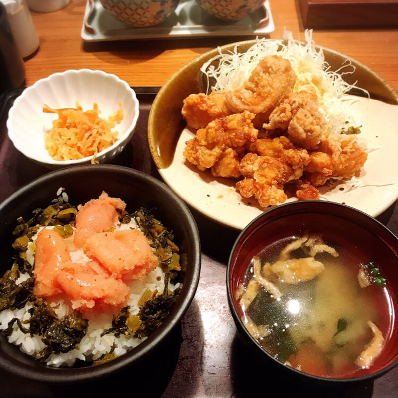 鶏の唐揚げ明太風味定食(やまや 大崎店 )