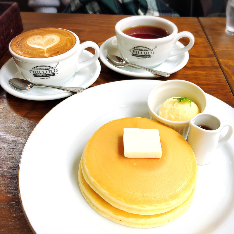 銅板でお焼する特製 パンケーキ(CHILLULU COFFEE)