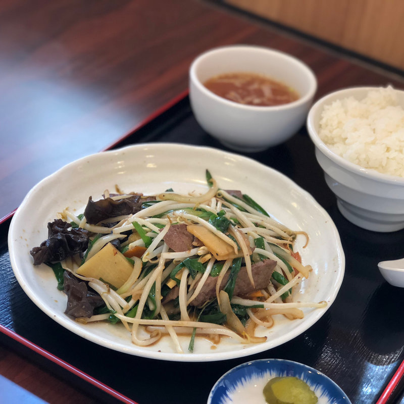 ニラレバ炒め定食(ラーメンはっちゃき 川中島店)