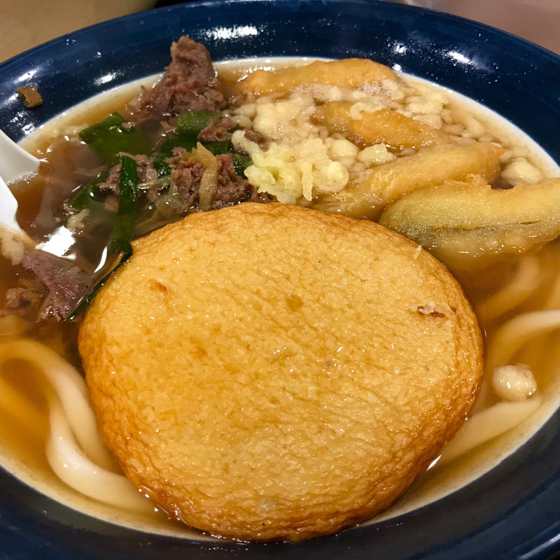 肉ごぼう天セット 丸天追加(牧のうどん 博多バスターミナル店)