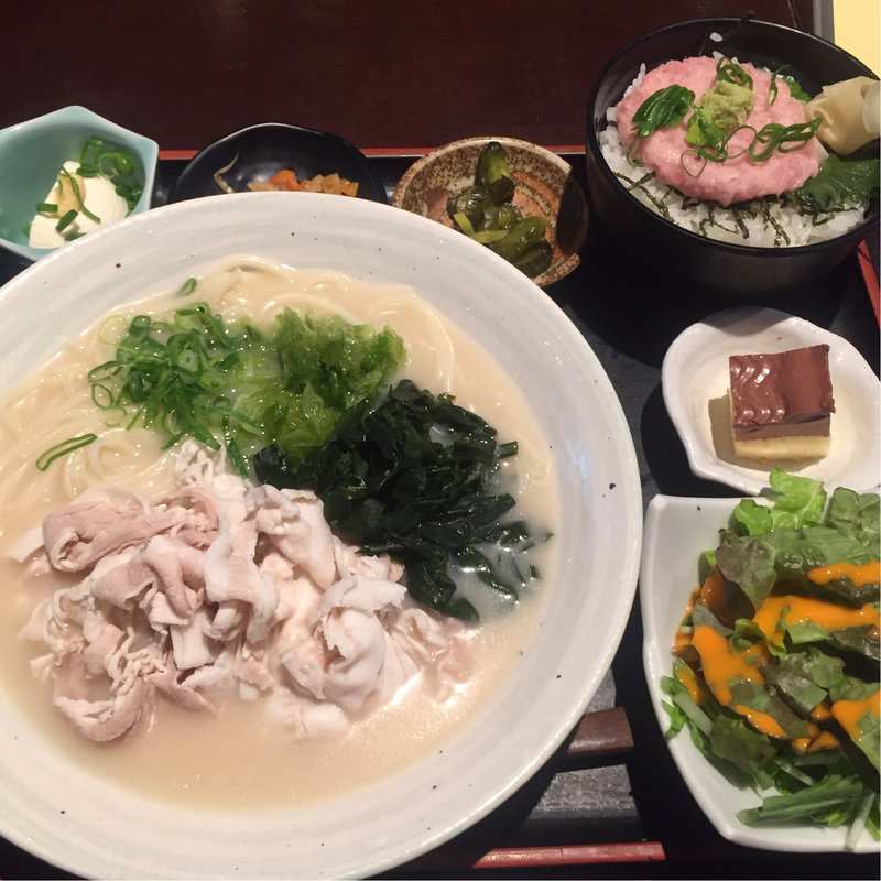 豚しゃぶ豆乳うどん ミニネギとろ丼(紅れや 銀座コリドー店 )