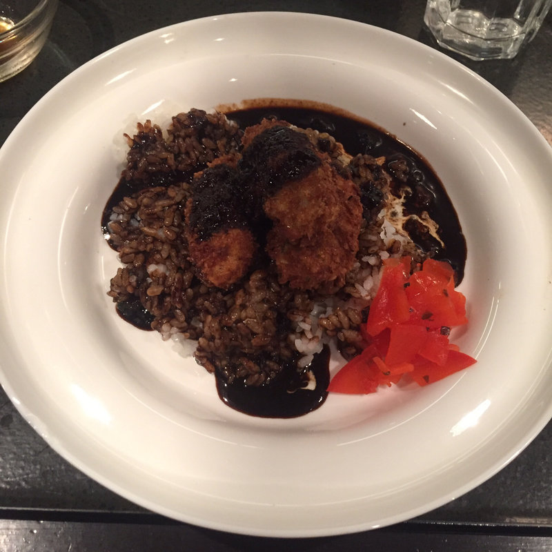 カキフライのせカレー (5月中旬より、しばらくは終わります。）(銀座 楸(ひさぎ))