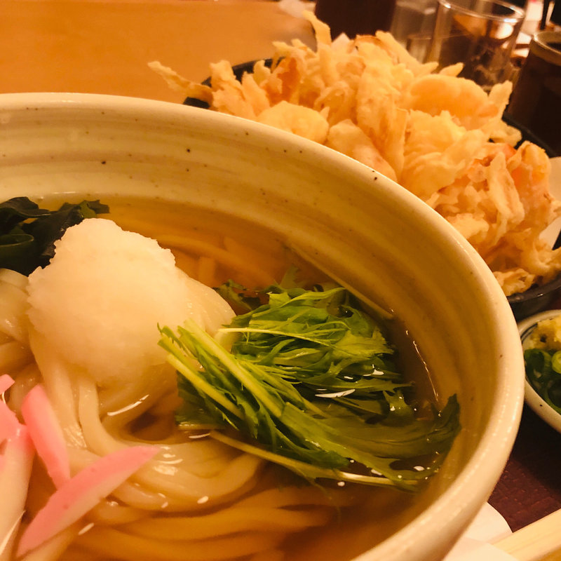 かき揚げうどん(京うどん 夢吟坊 三宿本店 （むぎんぼう）)