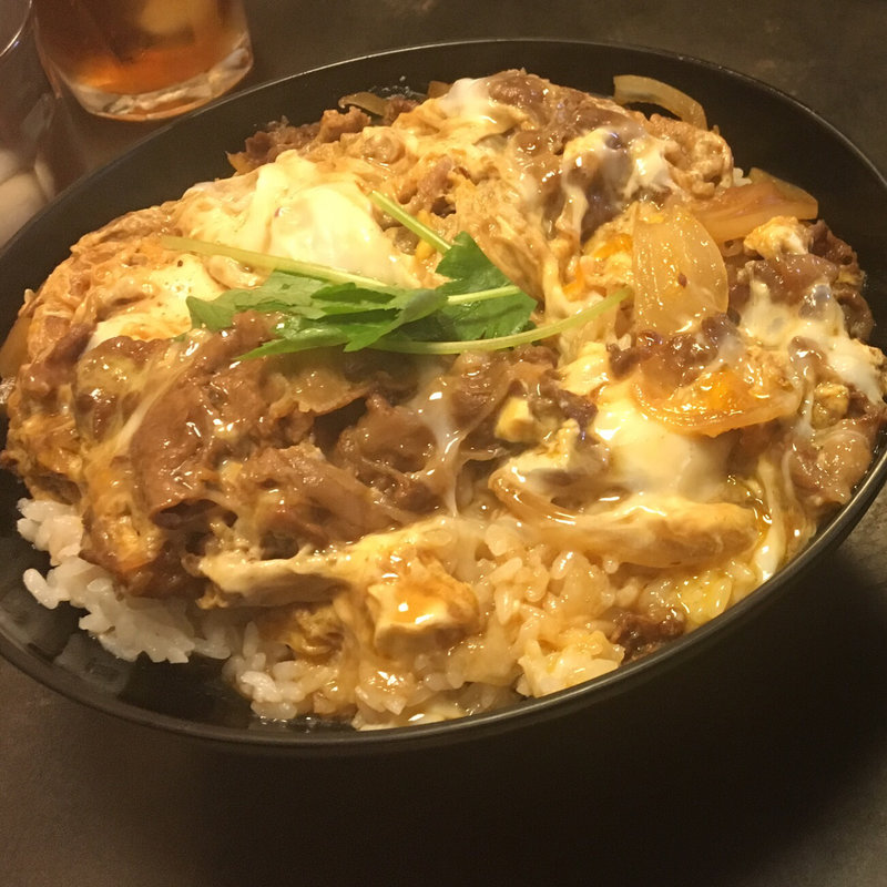 牛とじ丼(そば処 しば田)