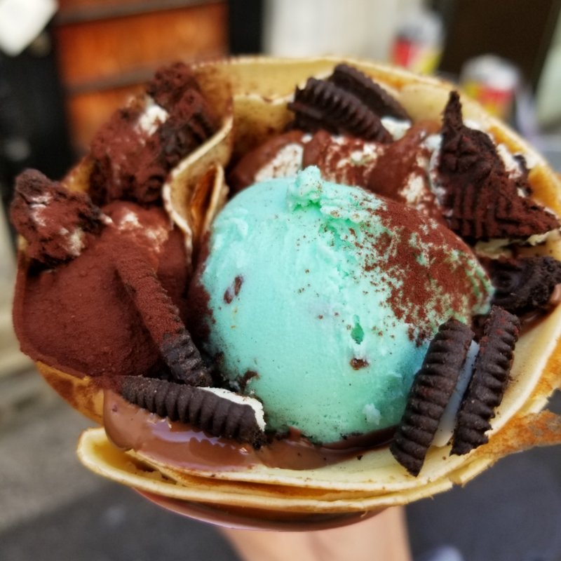 チョコミントアイスオレオチョコミントクレープ(ヒステリックジャム )