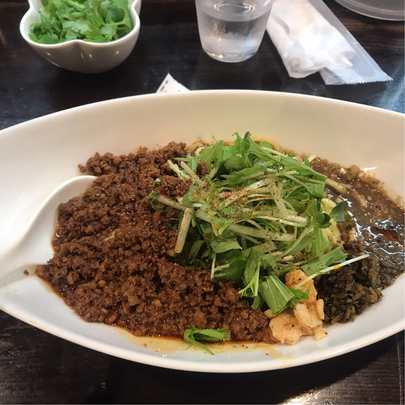 汁なし黒坦々麺(四川担担麺 阿吽 浅草)
