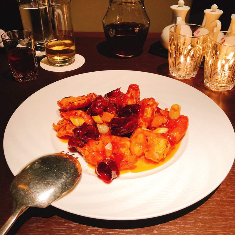 海老の四川山椒 赤唐辛子炒め(四川)