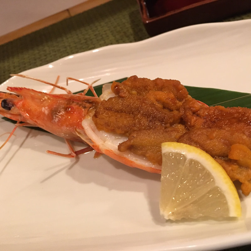 天使のエビと雲丹の大喧嘩(新鮮ウニ料理専門店 海栗屋（うにや）市川)