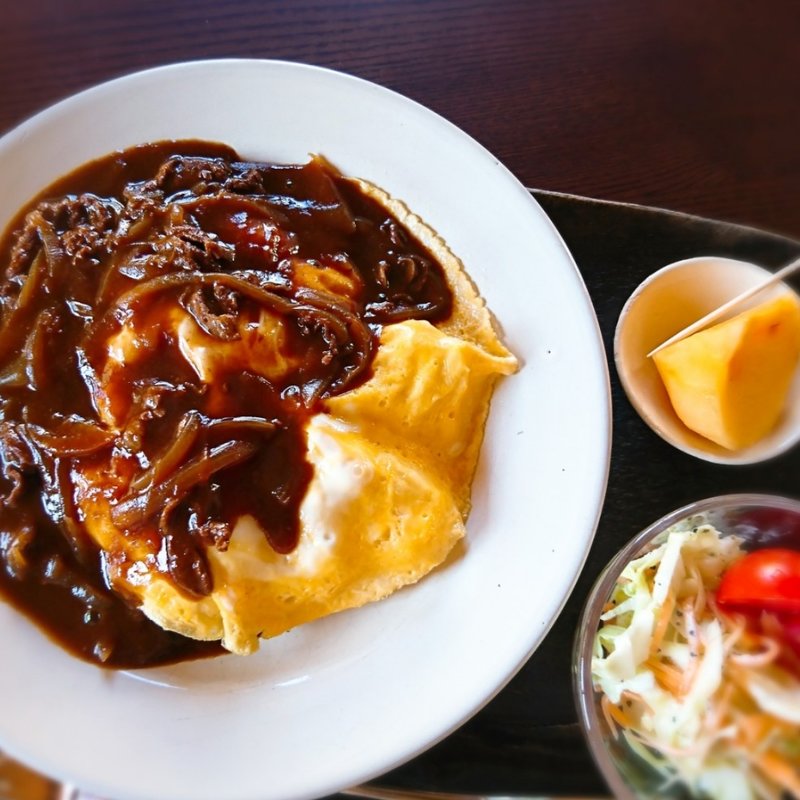 オムハヤシライス(海のカフェ高木)