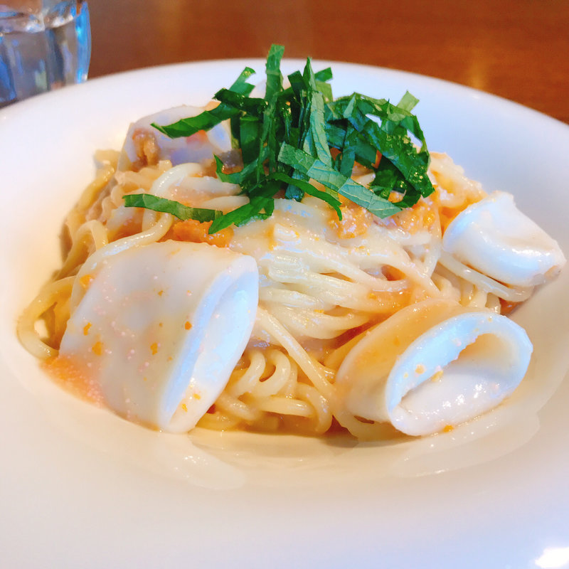 ウニと明太子、ヤリイカのスパゲティ(パスタンティーコ (PASTANTICO))