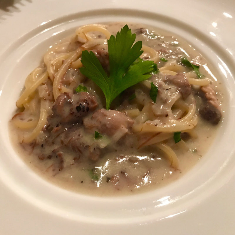 馬肉とクリームパスタ(コノ花まひろ )