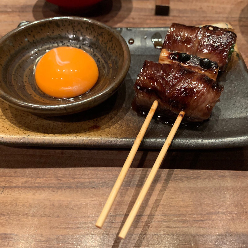 和牛すきやき串(焼とりの八兵衛 上人橋通り店)