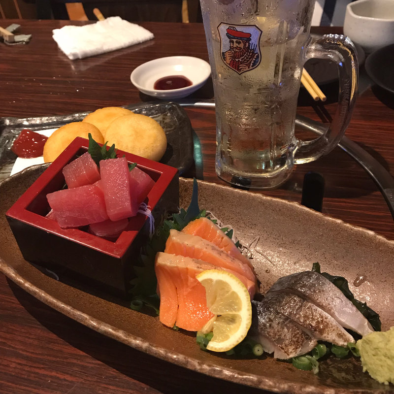 お造り三点盛り合わせ(甘太郎 上大岡店)