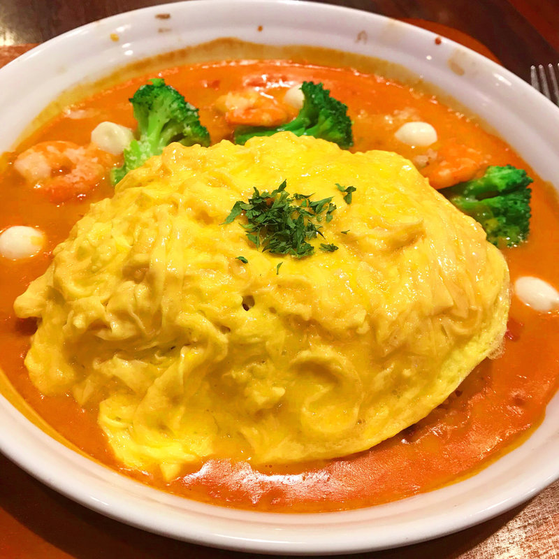 海老とモッツァレラチーズのトマトクリームオムライスドリア(星乃珈琲 花小金井店)