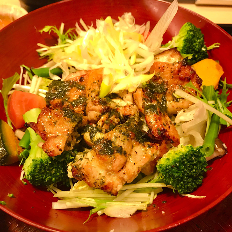 彩り野菜バジルチキン定食(大戸屋ごはん処 五反田東口駅前店)