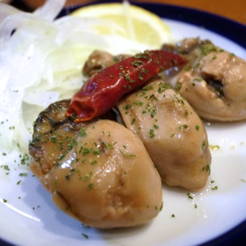 ワインに合うカキのオリーブオイル漬け(ハンバーグレストランまつもと)