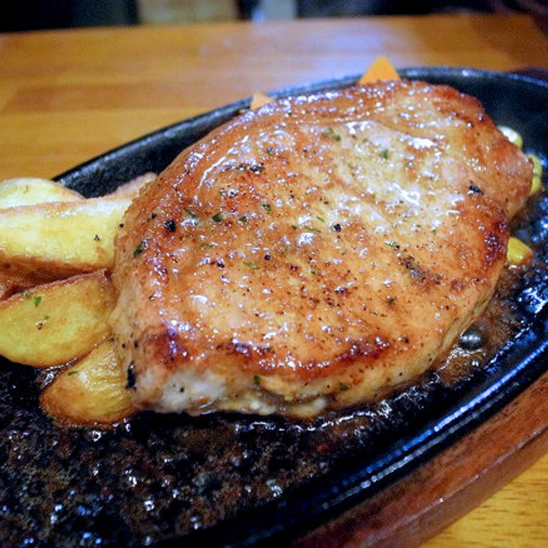 ポークステーキ(ハンバーグレストランまつもと)