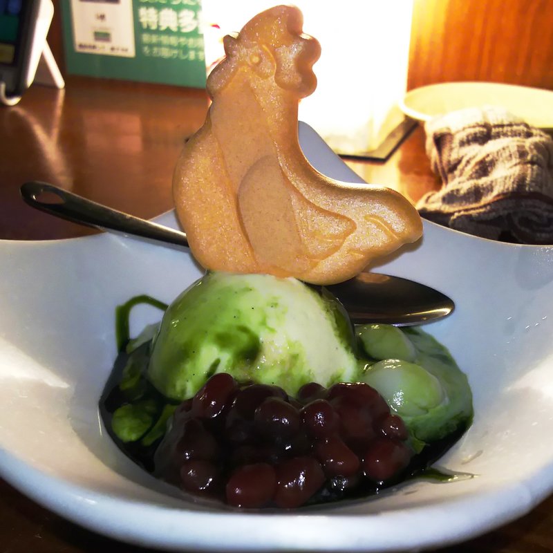 白玉クリームぜんざい 抹茶ソース(とり鉄　川崎仲見世通り店　)