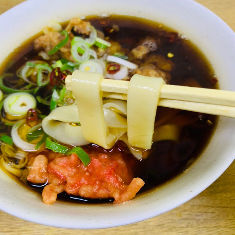 げそ天、紅生姜天、きしめん(一由そば )