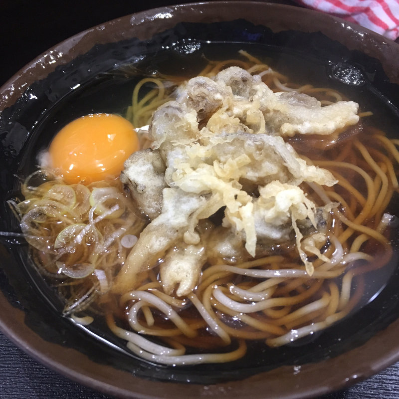 舞茸天そば生卵(峠の蕎麦 )